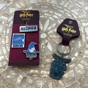 Warner Bros. Harry Potter Ravenclaw pins, and keychain ⚡️💙🩶